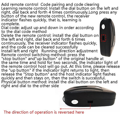 Electric Garage Door Controller Rolling Door Roll Gate Remote Control Plug-Chain Motor Receiver with Cable, with Cable