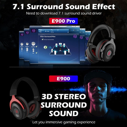 EKSA E900 Pro 7.1 Gaming Wire-Controlled Head-mounted USB Luminous Gaming Headset with Microphone, E900 Pro