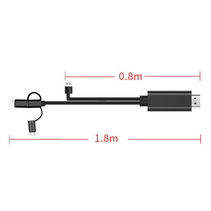OT-7537S 3 in 1 1080P Mobile HD Screen Player HDTV Cable