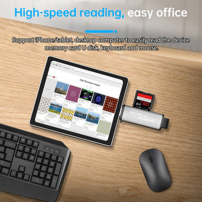 118 2 in 1 USB + 8 Pin Interfaces USB Flash Disk / Memory Card OTG Card Reader for IOS System Mobile Phone / Computer