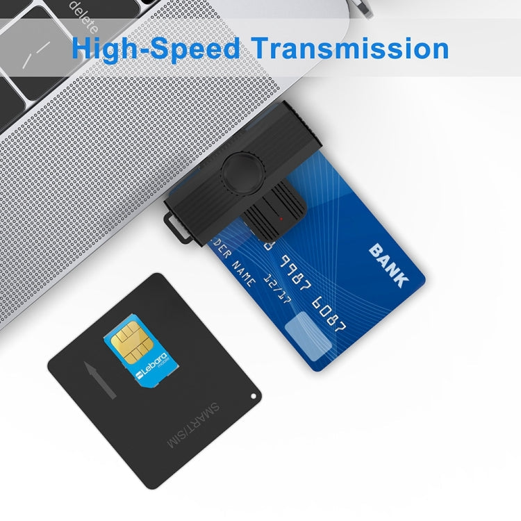 Rocketek CR318-C Type-C Smart Card / SIM / ID / CAC Card Reader, Type-C