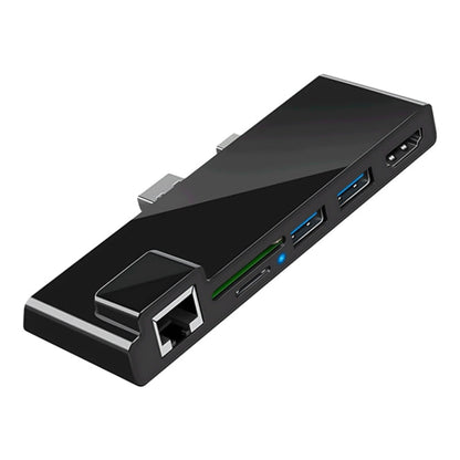 Rocketek SH768 6 in 1 RJ45 / USB 3.0 / HDMI / SD / TF HUB Adapter for Surface Pro 5 / 6, For Surface Pro 5 / 6 with RJ45