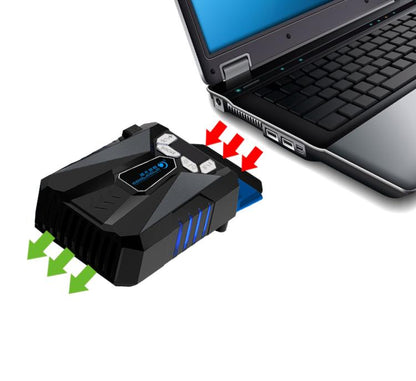 Ice Troll 5 COOLCOLD Portable Laptop Cooling Fan Air Cooler Speed Adjustable High Performance Notebook Fan Cooler Controller, AC 220V, AC 220V (Black)