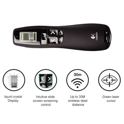 Logitech R800 2.4Ghz USB Wireless Presenter PPT Remote Control Flip Pen, R800