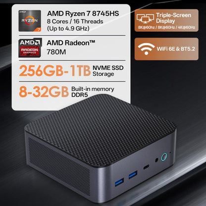 GXMO H90 Pro Windows 11 Mini PC, AMD Ryzen 7 8745HS Octa Core Processor, EU Plug, PC2562AU, PC2562EU, PC2562UK, PC2562US