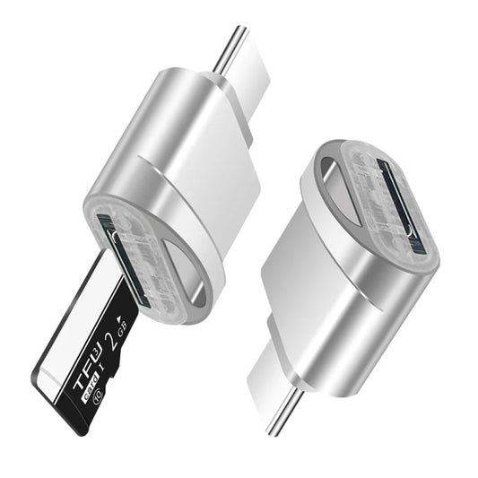 USB-C / Type-C 3.1 to Micro SD Card (TF Card) Reader Adapter, Silver