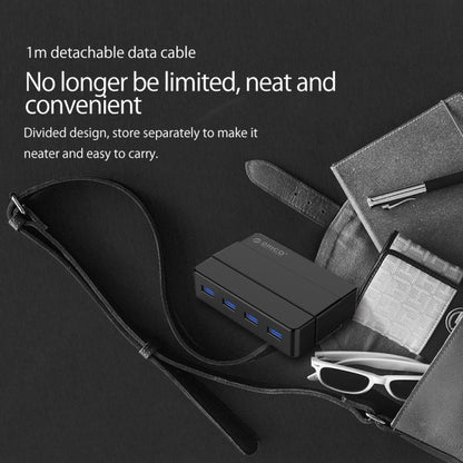 ORICO H4928-U3 ABS High Speed 4 Ports USB 3.0 HUB with 12V Power Adapter for Smartphones / Tablets