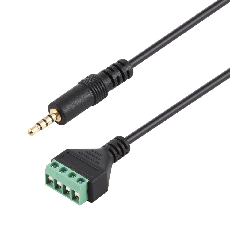 3.5mm Male to 4 Pin Pluggable Terminals Solder-free Connector Solderless Connection Adapter Cable, Length: 30cm, 3.5mm Male to 4 Pin