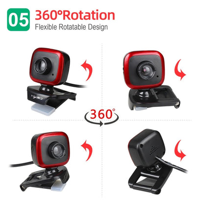 HXSJ A849 480P Adjustable 360 Degree HD Video Webcam PC Camera with Microphone