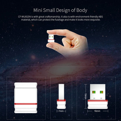 COMFAST CF-WU815N 150Mbps Mini Wireless USB 2.0 Free Driver WiFi Adapter External Network Card, CF-WU815N