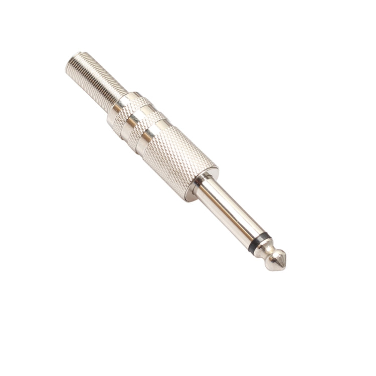 10 PCS 2 Pin 6.5mm Plug Zinc Alloy Welded Type Audio Connector 6.35 Audio Plug, 10 PCS