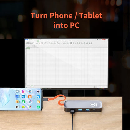 ROCK TR03 8 In 1 Type-C / USB-C to HDMI Multifunctional Extension HUB Adapter, TR03