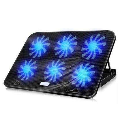 ICE COOREL Notebook Computer Base Silent Six-fan Cooling Holder Heat Sink, Style: Ordinary, Style: Ordinary