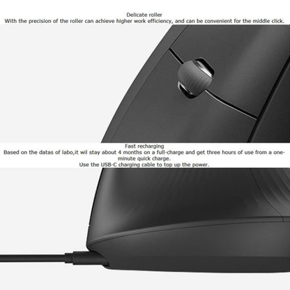Logitech MX Vertical 4000DPI USB-C / Type-C + Unifying + Bluetooth Three-mode Ergonomic Wireless Vertical Optical Mouse, MX Vertical