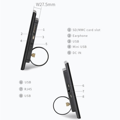 HSD-P538 14 inch IPS Touch Screen All in One PC with Holder, 4GB+32GB, Android 14 RK3576S Octa-core, 14 inch 4GB+32GB