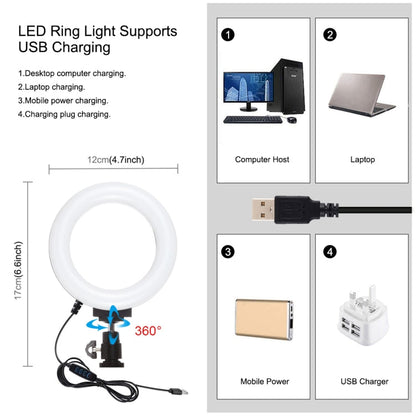 PULUZ 4 in 1 Vlogging Live Broadcast 4.7 inch 12cm Ring LED Selfie Light Smartphone Video Rig Handle Stabilizer Aluminum Bracket Kits with Microphone + Tripod Mount + Cold Shoe Tripod Head, Ring LED Aluminum Bracket Kits