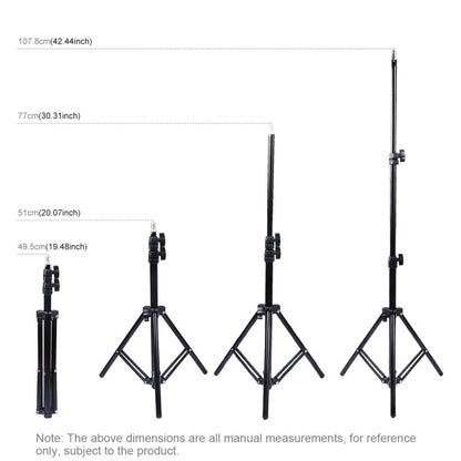 PULUZ 1.1m Tripod Mount + Live Broadcast Dual Phone Bracket + 6.2 inch 16cm LED Ring Vlogging Video Light Kits, 3 in 1 Live Broadcast Kits