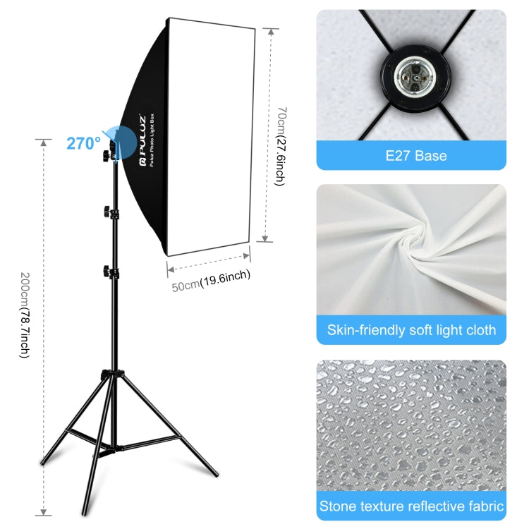 PULUZ LED Light Studio Softbox Photography Kit with 220V Bulb & Background & Reflective & Tripod Mount & Sandbags, Photography Light  Kit, EU Plug, Photography Light  Kit, US Plug
