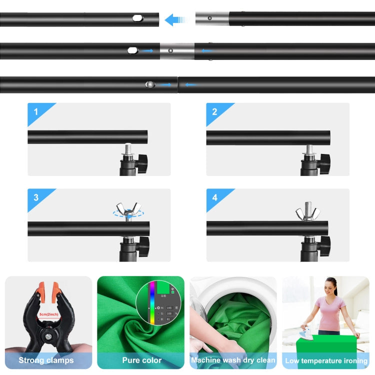 PULUZ LED Light Studio Softbox Photography Kit with 220V Bulb & Background & Reflective & Tripod Mount & Sandbags, Photography Light  Kit, EU Plug, Photography Light  Kit, US Plug