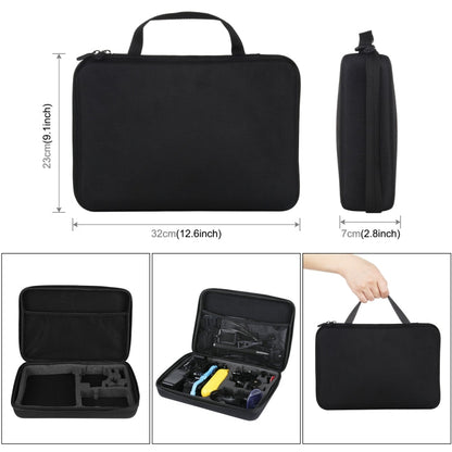 PULUZ 50 in 1 Accessories Total Ultimate Combo Kits with EVA Case (Chest Strap + Suction Cup Mount + 3-Way Pivot Arms + J-Hook Buckle + Wrist Strap + Helmet Strap + Extendable Monopod + Surface Mounts + Tripod Adapters + Storage Bag + Handlebar Mount) ...