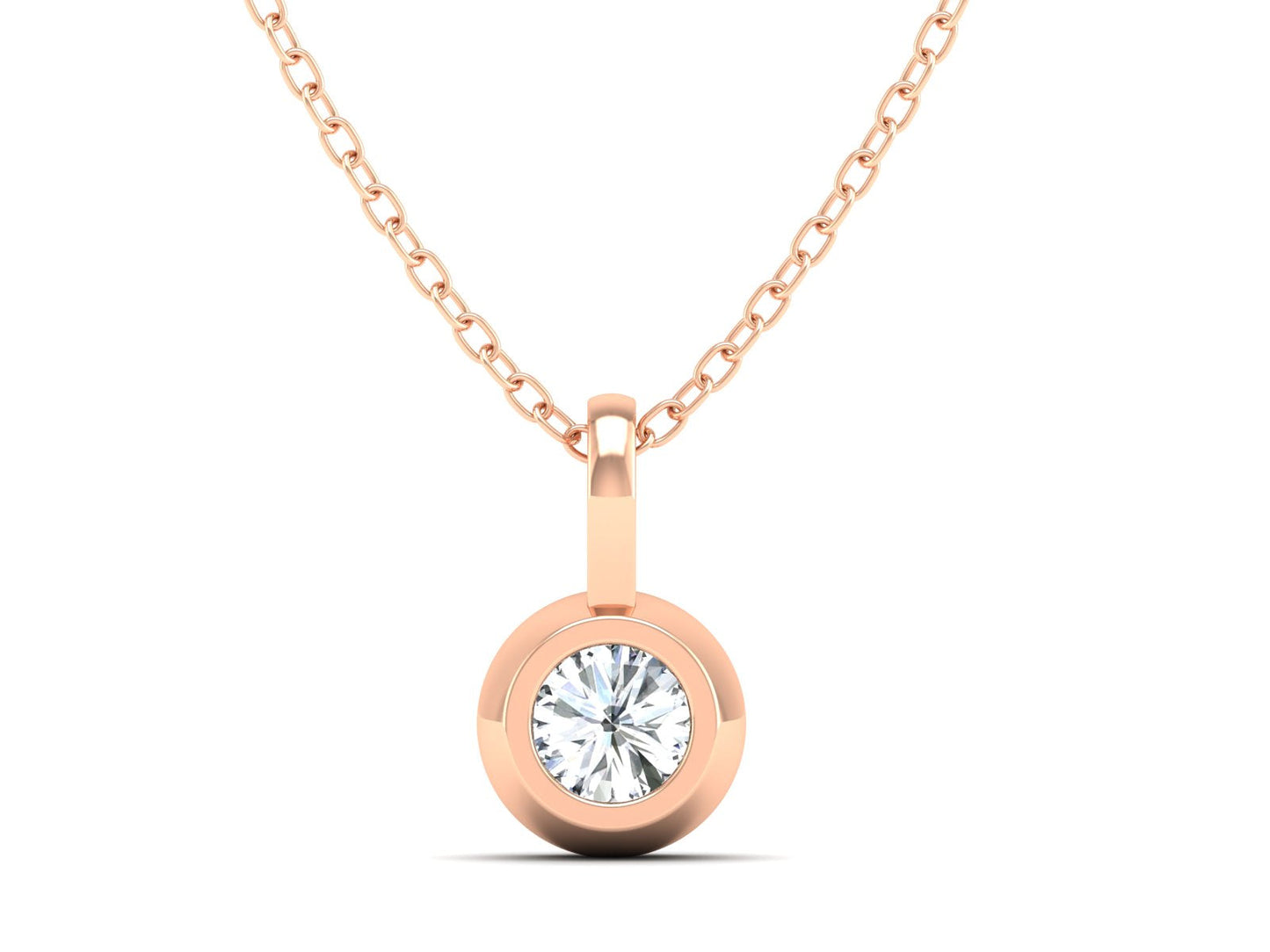 1ct - Solitaire Natural Certified Diamond Pendant in 18K Gold