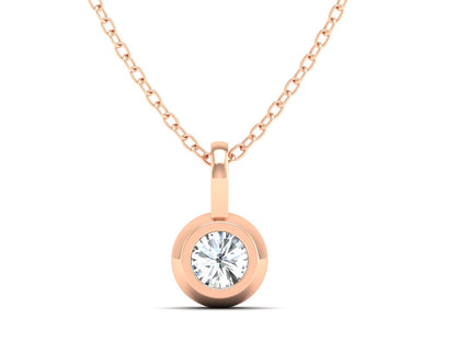 1ct - Solitaire Natural Certified Diamond Pendant in 18K Gold
