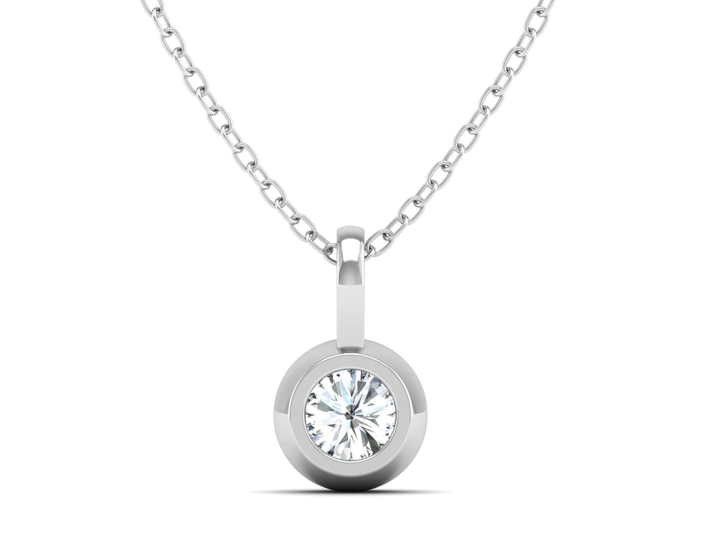 1ct - Solitaire Natural Certified Diamond Pendant in 18K Gold