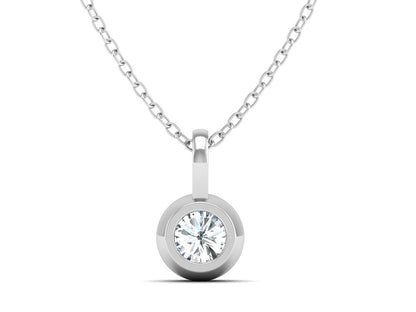 1ct - Solitaire Natural Certified Diamond Pendant in 18K Gold