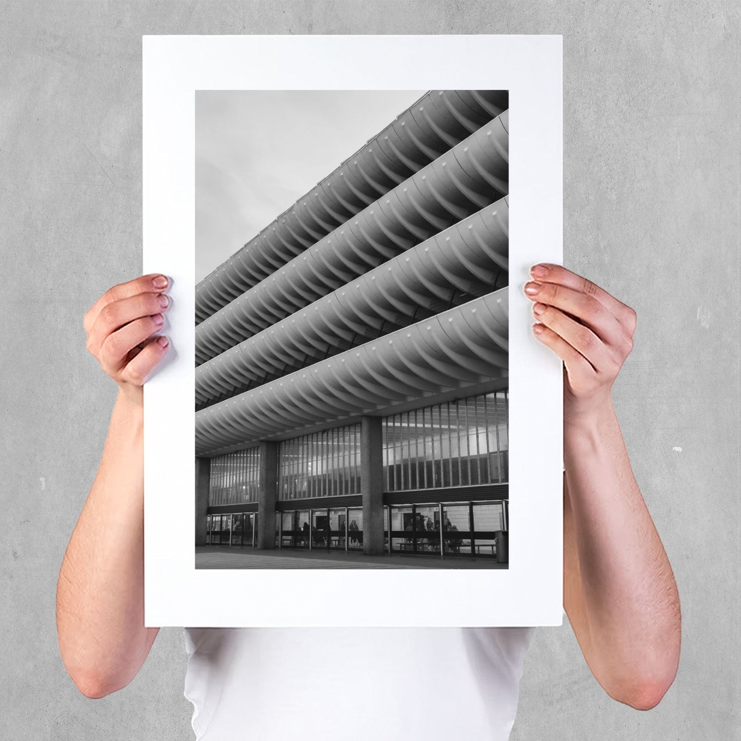 Preston Bus Station Risograph Print | A3 Black & White Brutalist Architecture Poster