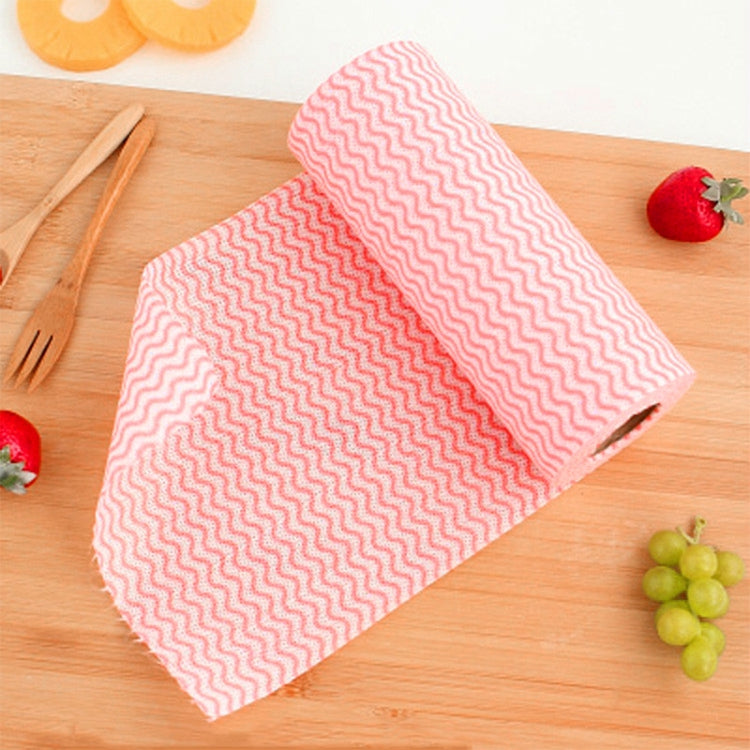 50 Sheets Non-Woven Disposable Washing Towels Dishcloth, Orange, Blue, Red