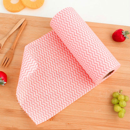 50 Sheets Non-Woven Disposable Washing Towels Dishcloth, Orange, Blue, Red