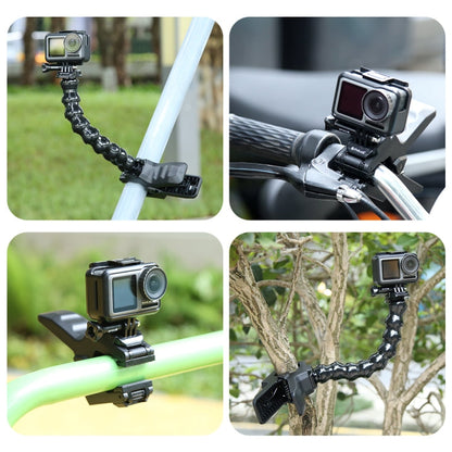 PULUZ Action Sports Cameras Jaws Flex Clamp Mount for GoPro, Insta360, DJI and Other Action Cameras, Jaws Mount