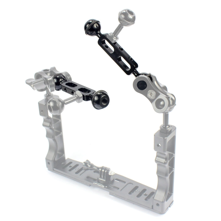 PULUZ 5.1 inch 13cm Aluminum Alloy Dual Balls Arm, Ball Diameter: 25mm, 5.1 inch (Black), 5.1 inch (Red)