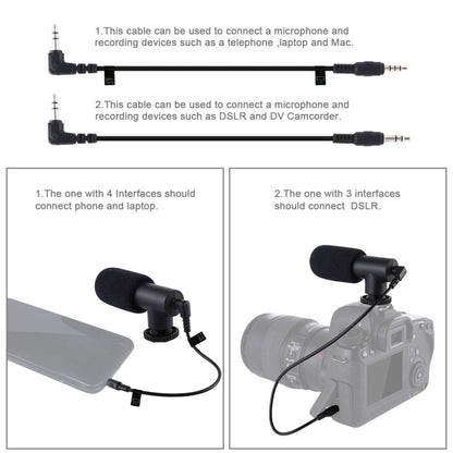 PULUZ 3.5mm Audio Stereo Recording Vlogging Professional Interview Microphone for DSLR & DV Camcorder, Smartphones, Mini Microphone