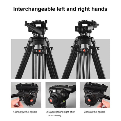 PULUZ Professional Heavy Duty Video Camcorder Aluminum Alloy Tripod with Fluid Drag Head for DSLR / SLR Camera, Adjustable Height: 80-160cm, 80-160cm Tripod