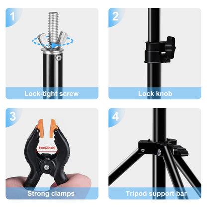 2 x 2m Photo Studio Background Support Stand Backdrop Crossbar Bracket, 2 x 2m