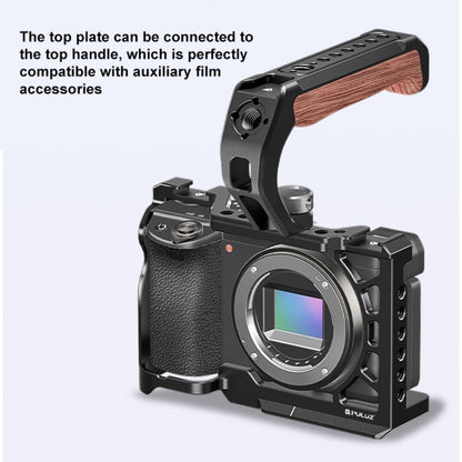 For Sony A6500 / A6400 / A6300 / A6000 PULUZ Metal Camera Cage Expansion Mount Stabilizer Rig, For Sony A6500 / A6400 / A6300 / A6000