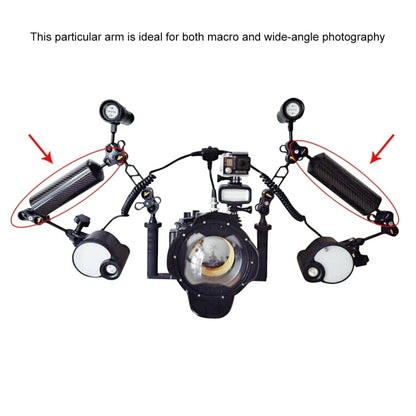 PULUZ 10.0 inch 25.4cm Length 80mm Diameter Dual Balls Carbon Fiber Floating Arm, Ball Diameter: 25mm, Buoyancy: 800g, 10 inch 800g Buoyancy