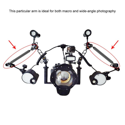 PULUZ 11 inch 28cm Length 20.8mm Diameter Dual Balls Carbon Fiber Floating Arm, Ball Diameter: 25mm, 11 inch Black