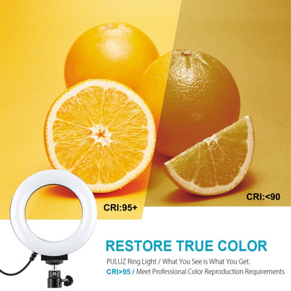 PULUZ 4.7 inch 12cm USB 3 Modes Dimmable LED Ring Selfie Beauty Vlogging Photography Video Lights with Tripod Ball Head, 4.7 inch with Ball Head