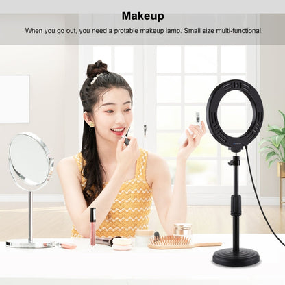 PULUZ 6.2 inch 16cm USB 3 Modes Dimmable LED Ring Vlogging Photography Video Lights with Tripod Ball Head, 6.2 inch