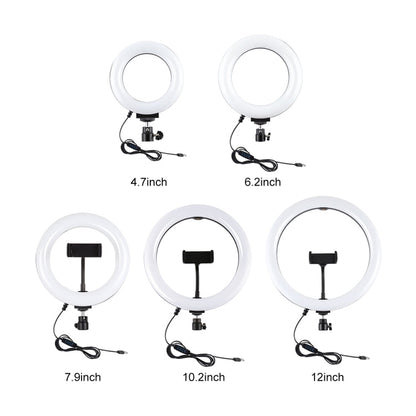 PULUZ 6.2 inch 16cm USB 3 Modes Dimmable LED Ring Vlogging Photography Video Lights with Tripod Ball Head, 6.2 inch