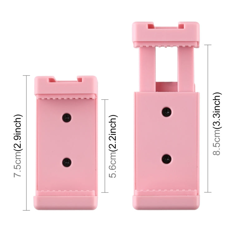 PULUZ Selfie Sticks Tripod Mount Phone Clamp with 1/4 inch Screw Holes & Cold Shoe Base, Clamp Pink, Clamp Black