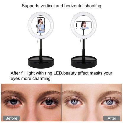 PULUZ 10.2 inch 26cm USB 3 Modes Dimmable Dual Color Temperature LED Curved  Ring Vlogging Selfie Photography Video Lights with Bluetooth Remote Shutter & Folding Desktop Holder & Phone Clamp