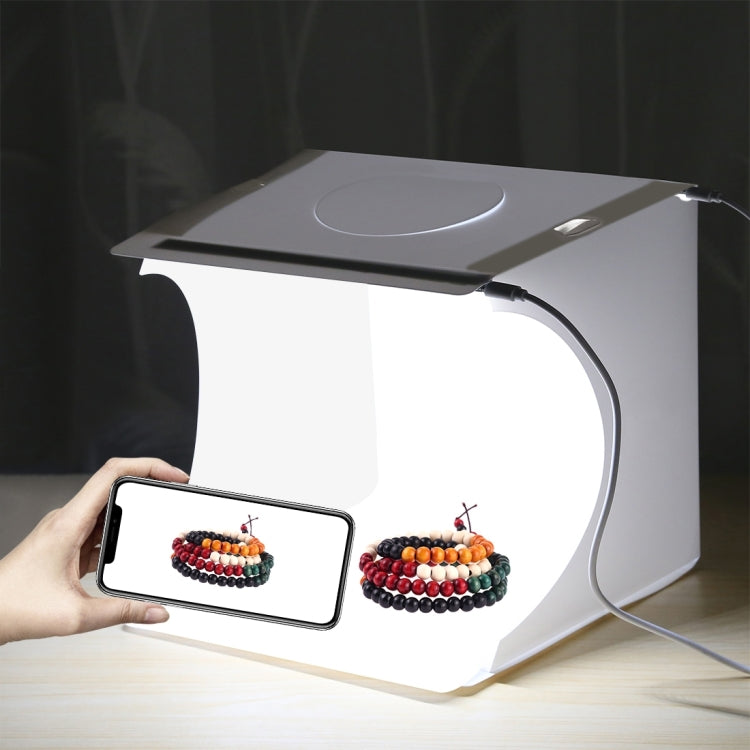 PULUZ 20cm Include 2 LED Panels Folding Portable 1100LM Light Photo Lighting Studio Shooting Tent Box Kit with 6 Colors Backdrops (Black, White, Yellow, Red, Green, Blue), Unfold Size: 24cm x 23cm x 23cm, 20cm(2 LED/RU), 20cm(2 LED)