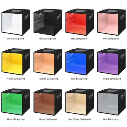 PULUZ 25cm Folding Portable Ring Light Photo Lighting Studio Shooting Tent Box with 12 Colors Backdrops, Size: 25cm x 25cm x 25cm, 25cm High CRI Box