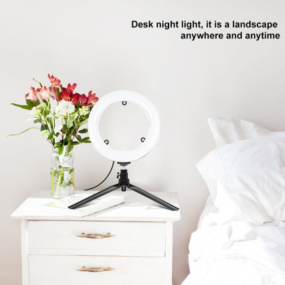 PULUZ 7.9 inch 20cm USB 3 Modes Dimmable Dual Color Temperature LED Curved Light Ring Vlogging Selfie Photography Video Lights with Mirror, 7.9 inch with mirror