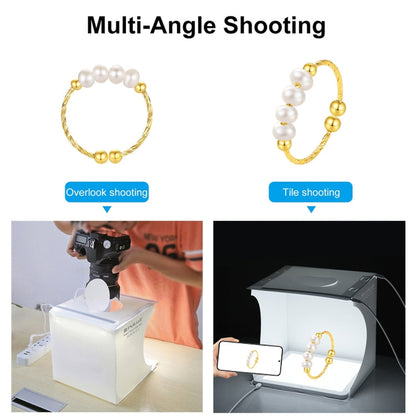 PULUZ Mini LED Photography Shadowless Light Lamp Panel Pad + Studio Shooting Tent Box, Acrylic Material, 20cm x 20cm Effective Area, 20cm(2 LED) + Shadowless Light