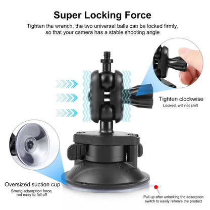 PULUZ 1/4 inch Magic Arm Suction Cup Mount, 1/4 inch Suction Cup Mount