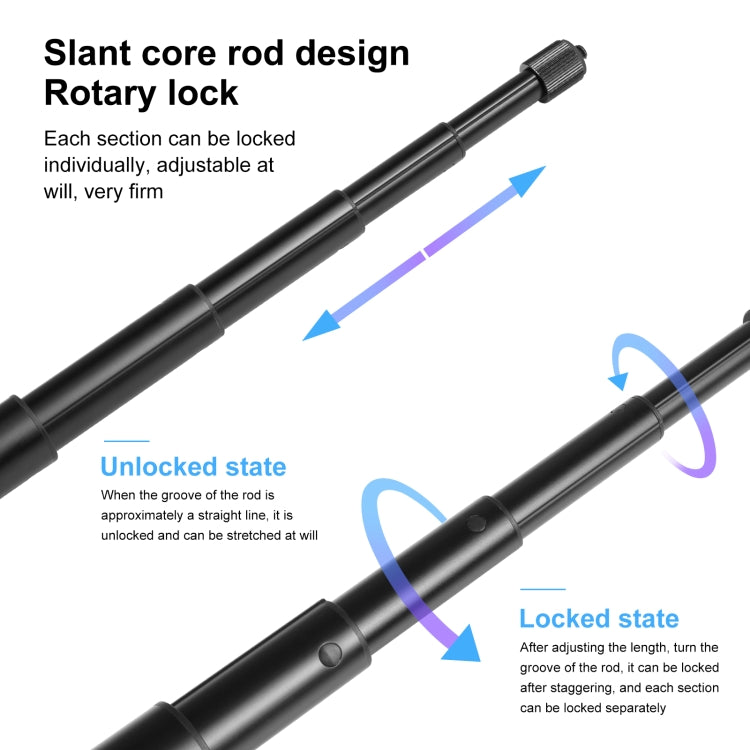 PULUZ 157cm Metal Selfie Stick Monopod  for Insta360 One RS / X2 / X3 / X4 / DJI Osmo 360, 150cm Monopod
